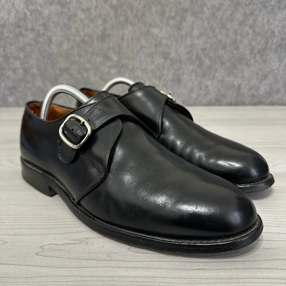 Allen‎ Edmonds Garner Men 9.5 Black Monk Strap Dress Shoes Leather Made in USA